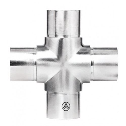 Equal Cross-42.4mm o/d x 2.5mm wall Push Fit Grade 316 Satin polished 